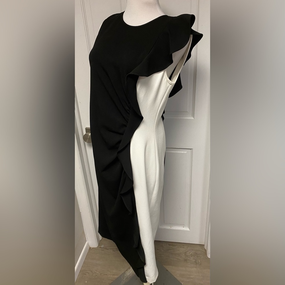 Shoshanna black White MIDI dress NWT